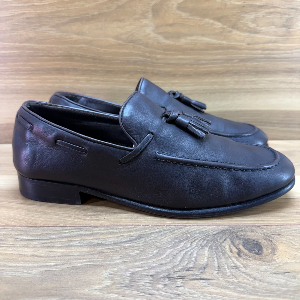 Womens Tassel Loafers Dark Brown Womens 9.5 M Soft Leather Slip On Modern